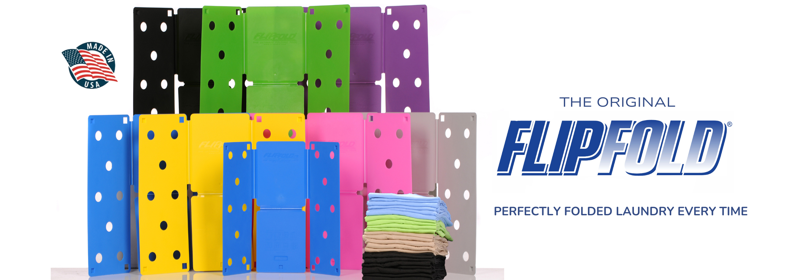 FlipFold Banner- The Ultimate Laundry Folder